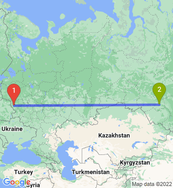 Маршрут из Смоленска в Новосибирск