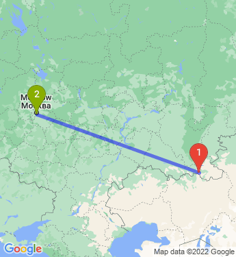 Маршрут из Орска в Москву