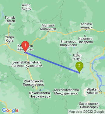 Маршрут из Кемерова в Ширу