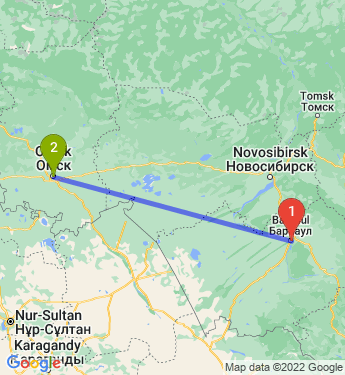 Маршрут из Барнаула в Омск