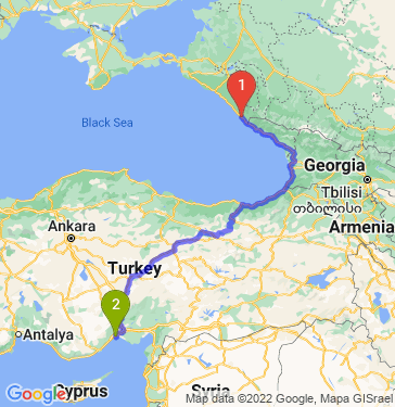 Маршрут из Сочи в Мерсина