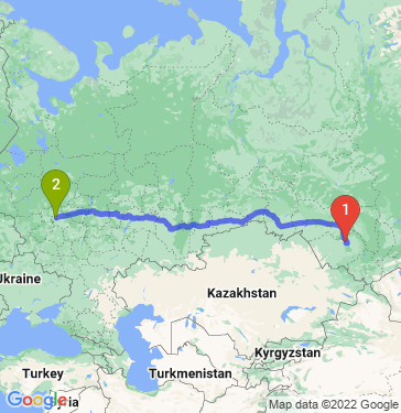 Маршрут из Барнаула в Москву