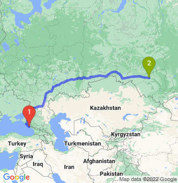 Маршрут из Сочи в Новосибирск