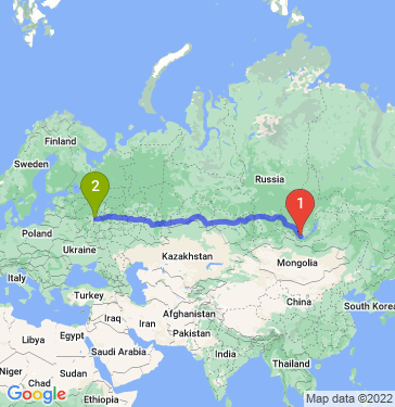 Маршрут из Ангарска в Москву