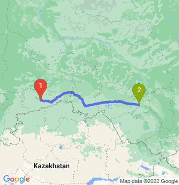 Маршрут из Кургана в Новосибирск