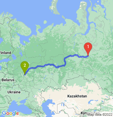 Маршрут из Сургута в Москву