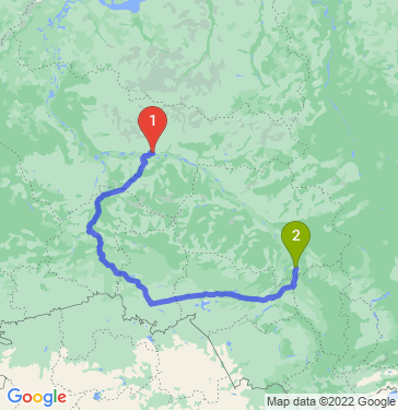 Маршрут из Сургута в Томск