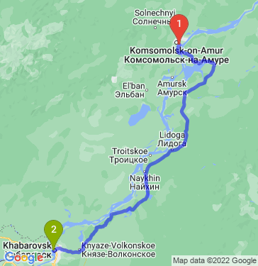 Маршрут из Комсомольска-на-Амуре в Хабаровск