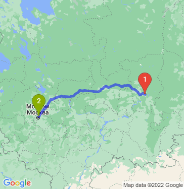 Маршрут из Перми в Мытищи