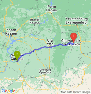 Маршрут из Миасса в Самару