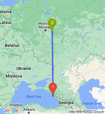 Маршрут из Сочи в Шатуру