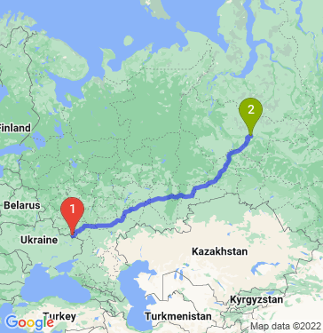 Маршрут из Валуек в Сургут