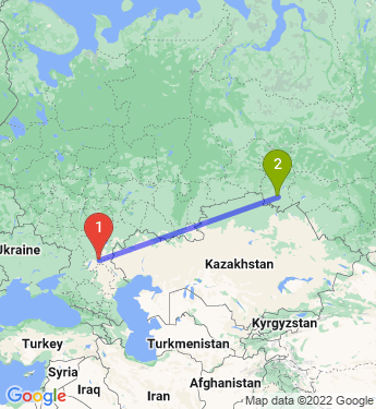 Маршрут из Волгограда в Омск