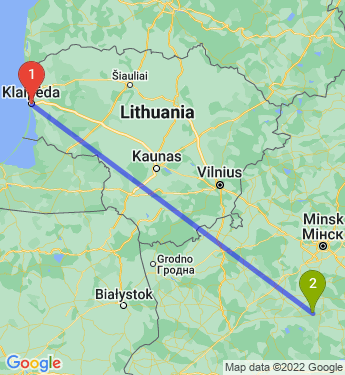 Маршрут из Литвы в Беларусь
