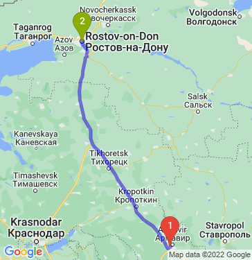 Маршрут из Армавира в Ростов-на-Дону