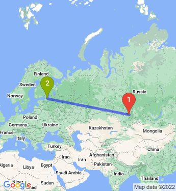 Маршрут из Прокопьевска в Санкт-Петербург