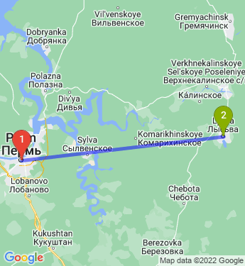 Маршрут из Перми в Лысьву