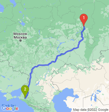 Маршрут из Перми в Краснодар
