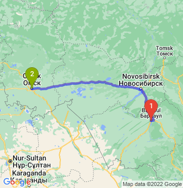 Маршрут из Барнаула в Омск