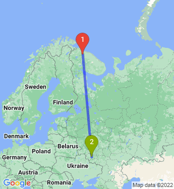 Маршрут из Мурманска в Курск