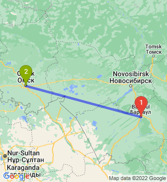 Маршрут из Барнаула в Омск