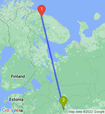 Маршрут из Мурманска в Ростов