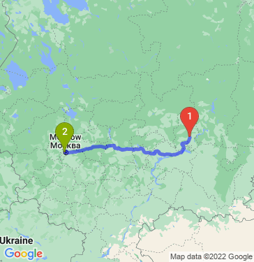 Маршрут из Ижевска в Москву