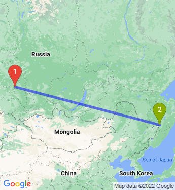 Маршрут из Томска в Хабаровск