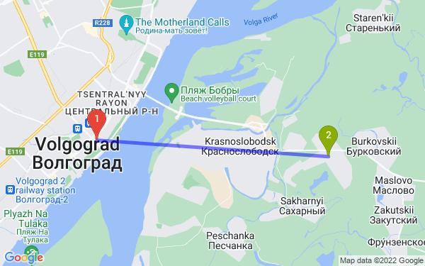Маршрут из Волгограда в Госпитомник