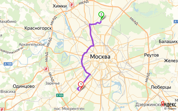 Маршрут из Москвы в Москваа