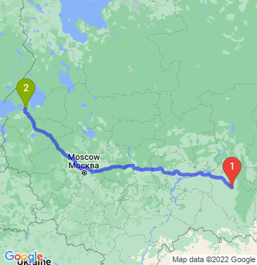 Маршрут из Уфы в Санкт-Петербург