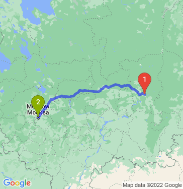 Маршрут из Перми в Москву