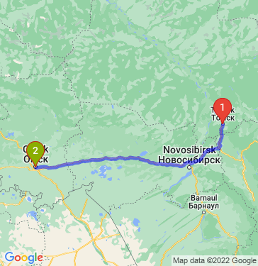 Маршрут из Томска в Омск