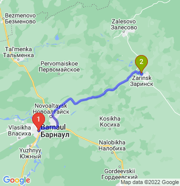 Маршрут из Барнаула в Заринска