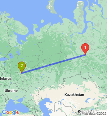 Маршрут из Сургута в Москву