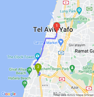 Маршрут из Тель-Авива в Tel Aviv-Yafo