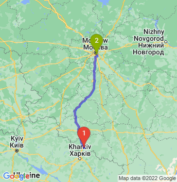 Маршрут из Белгорода в Москву