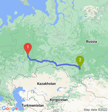 Маршрут из Перми в Новокузнецк