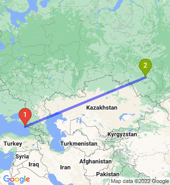 Маршрут из Сочи в Обь