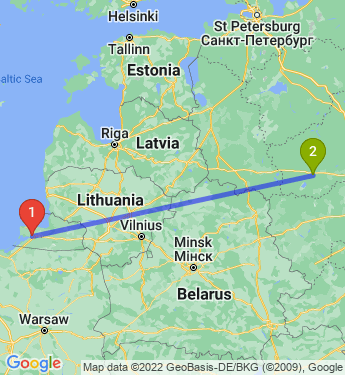 Маршрут из Калининграда в Нелидово