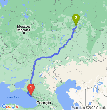 Маршрут из Сочи в Ижевск