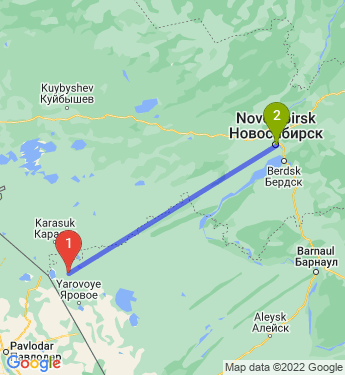 Маршрут из Бурлы в Новосибирск