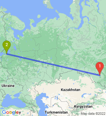 Маршрут из Барнаула в Всеволожск