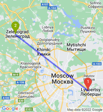 Маршрут из Москвы в Зеленоград