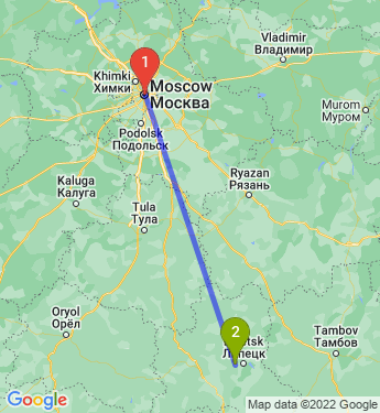 Маршрут из Москвы в Косыревку