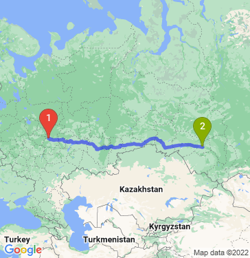 Маршрут из Дзержинска в Новосибирск