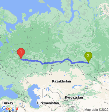 Маршрут из Дзержинска в Новосибирск