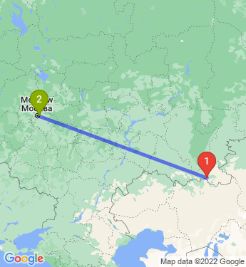 Маршрут из Орска в Москву