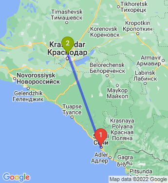 Маршрут из Сочи в Краснодар