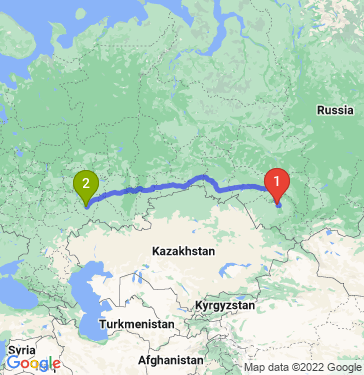 Маршрут из Барнаула в Самару